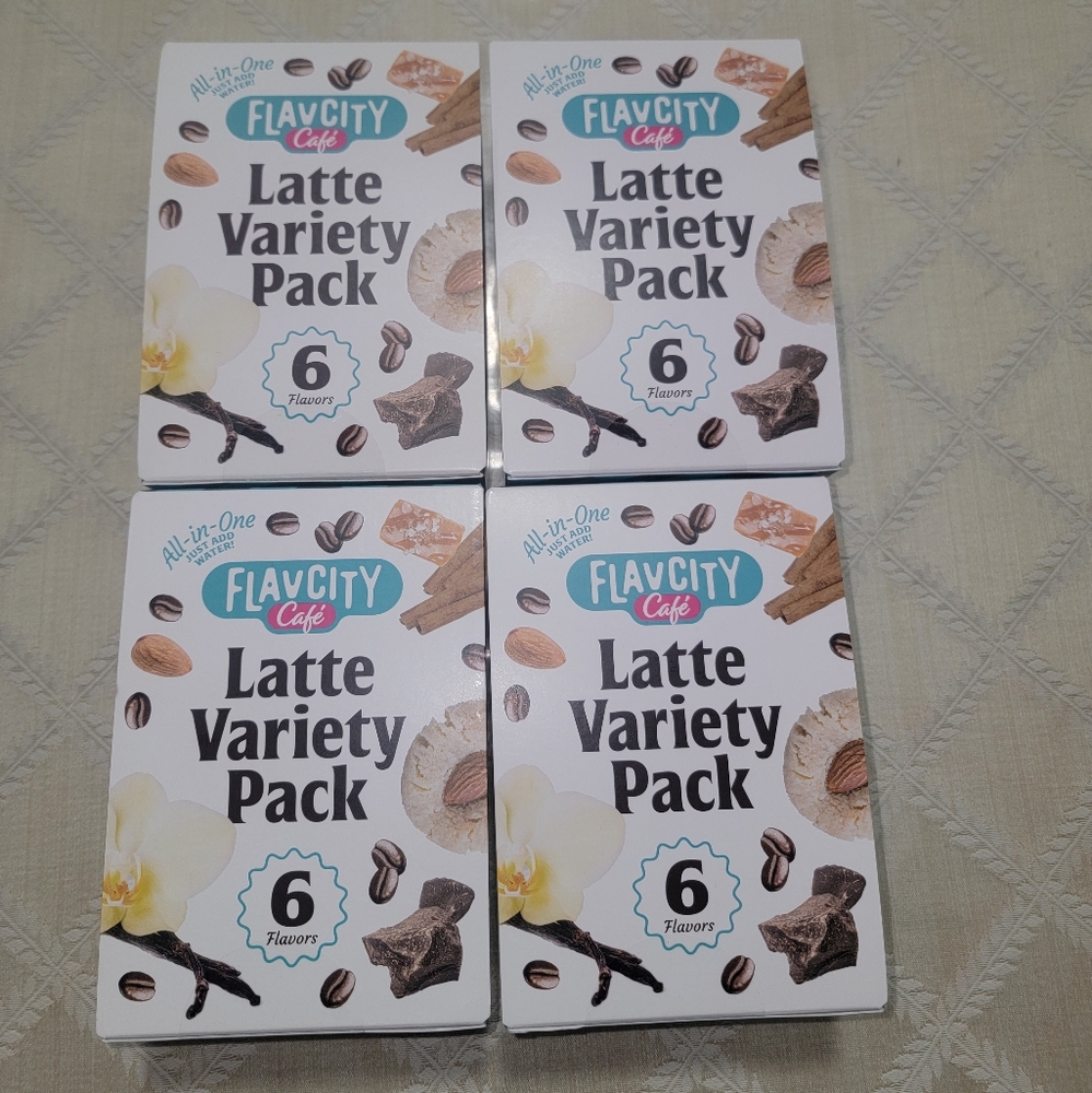 FIRM ON PRICE Bundle Of 4 Boxes Of Flavcity Cafe Instant Latte Variety Pack - Picture 5 of 7